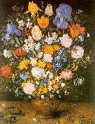 Jan Brueghel Bouquet of Flowers in a Clay Vase oil painting